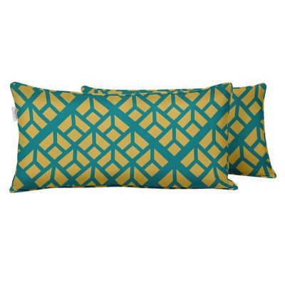 Capa de Almofada Lombar de Poliéster para Uso Interno/Externo, Impermeável, para Móveis de Pátio - Vargottam 30,48 Cm × 50,8 Cm / Amarelo