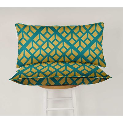 Capa de Almofada Lombar de Poliéster para Uso Interno/Externo, Impermeável, para Móveis de Pátio - Vargottam 30,48 Cm × 50,8 Cm / Amarelo