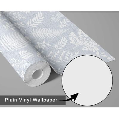 Papel de Parede Vinil Botânico Removível para Quartos, Salas e Armários - Cinza, à Prova d'Água - S4Sassy 63,5 cm (L) × 914,4 cm (C) / Cinza - Vinil Liso