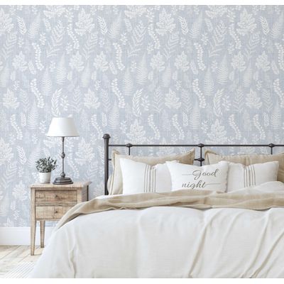 Papel de Parede Vinil Botânico Removível para Quartos, Salas e Armários - Cinza, à Prova d'Água - S4Sassy 63,5 cm (L) × 914,4 cm (C) / Cinza - Vinil Liso