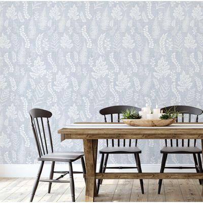 Papel de Parede Vinil Botânico Removível para Quartos, Salas e Armários - Cinza, à Prova d'Água - S4Sassy 63,5 cm (L) × 914,4 cm (C) / Cinza - Vinil Liso