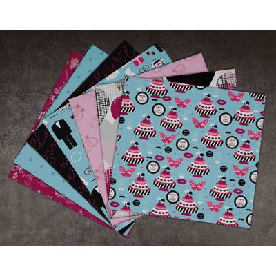 Bloco de Papel Scrapbook Tema Casamento 25 Folhas Lado Único Cartolina Colorida Fundo Decorativo para Cartões e Diário - Inkdotpot 30,48 Cm × 30,48 Cm / Multicolorido