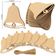 40 Peças Enfeite de Sino de Madeira de 9 cm com Furos Fatias Naturais Pré-Furadas para Enfeites de Natal DIY Cordas Incluídas - Inkdotpot 8,89 Cm × 10,16 Cm / Marrom