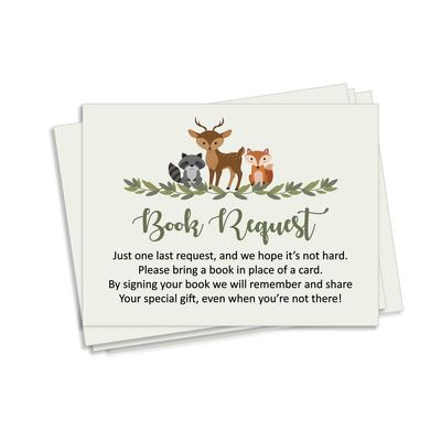 30 Cartões para Chá de Bebê, Animais da Selva, Neutros, para Preencher - Inkdotpot 10,16 Cm × 7,62 Cm / Verde - Livro pro Bebê