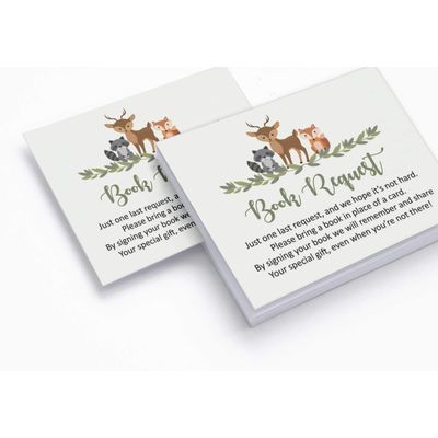 30 Cartões para Chá de Bebê, Animais da Selva, Neutros, para Preencher - Inkdotpot 10,16 Cm × 7,62 Cm / Verde - Livro pro Bebê
