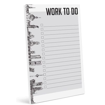 Bloco de Planejamento Diário e Lista, Sem Data, Destacável, 11,5 x 19 cm (50 Folhas) Organizador/Agendador de Tarefas e Listas - Inkdotpot 19,05 Cm × 11,43 Cm / Cinza