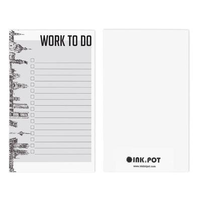 Bloco de Planejamento Diário e Lista, Sem Data, Destacável, 11,5 x 19 cm (50 Folhas) Organizador/Agendador de Tarefas e Listas - Inkdotpot 19,05 Cm × 11,43 Cm / Cinza