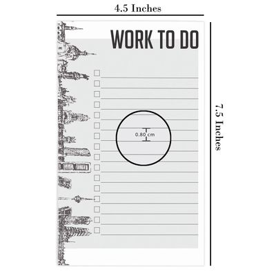 Bloco de Planejamento Diário e Lista, Sem Data, Destacável, 11,5 x 19 cm (50 Folhas) Organizador/Agendador de Tarefas e Listas - Inkdotpot 19,05 Cm × 11,43 Cm / Cinza