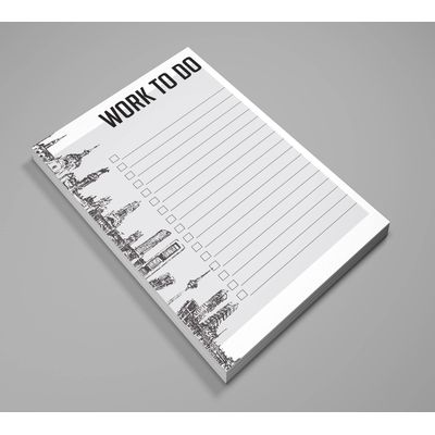 Bloco de Planejamento Diário e Lista, Sem Data, Destacável, 11,5 x 19 cm (50 Folhas) Organizador/Agendador de Tarefas e Listas - Inkdotpot 19,05 Cm × 11,43 Cm / Cinza