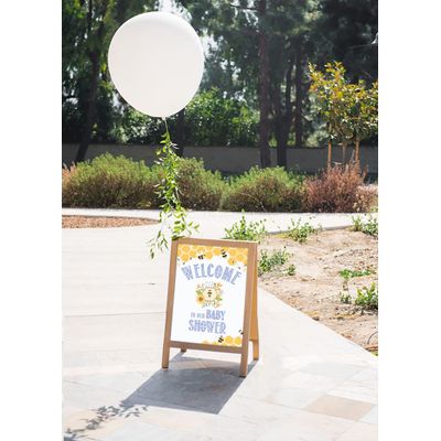 Placa de Boas-Vindas para Chá de Bebê Menino e Menina, Tema Abelha, Pacote com 1, 46 x 30 cm - Inkdotpot 45,72 Cm × 30,48 Cm / Branco