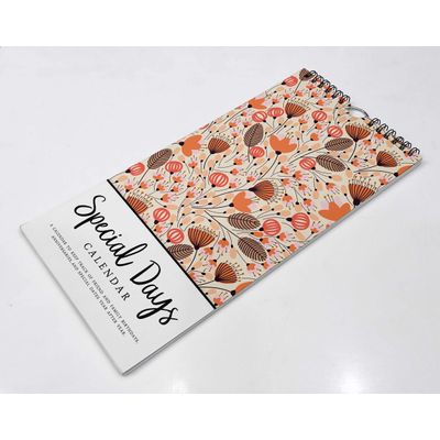Calendário Perpétuo Floral para Parede — Lembrete de Aniversário e Eventos Especiais, Planner/Diário e Cartão Presente - Inkdotpot 27,94 Cm × 13,72 Cm / Multicolorido