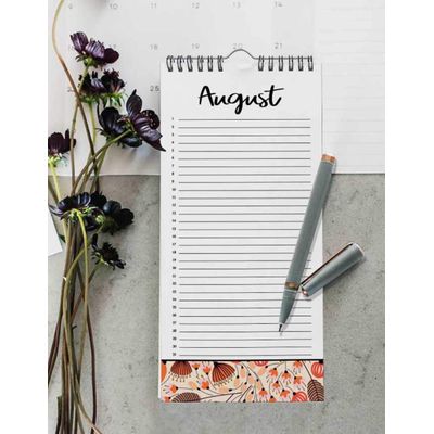 Calendário Perpétuo Floral para Parede — Lembrete de Aniversário e Eventos Especiais, Planner/Diário e Cartão Presente - Inkdotpot 27,94 Cm × 13,72 Cm / Multicolorido