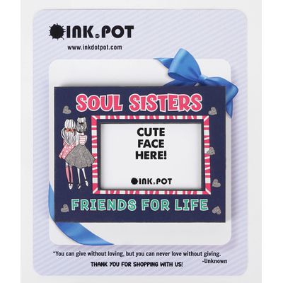 Moldura Magnética Para Foto Soul Sister - Amigas Para Sempre, Mini Para Geladeira, Presente Para BFF, Melhores Amigas 8 x 10 cm - Inkdotpot 8 Cm × 10 Cm / Azul