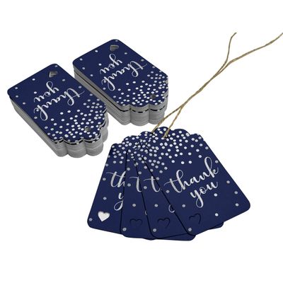 Etiquetas de Papel com Foil para Lembranças de Festas e Casamentos - Inkdotpot 50 Etiquetas Metalizadas / Azul - Prata