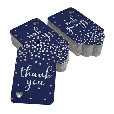 Etiquetas de Papel com Foil para Lembranças de Festas e Casamentos - Inkdotpot 50 Etiquetas Metalizadas / Azul - Prata