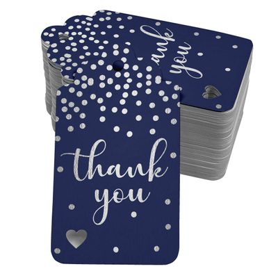 Etiquetas de Papel com Foil para Lembranças de Festas e Casamentos - Inkdotpot 50 Etiquetas Metalizadas / Azul - Prata