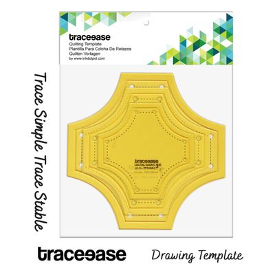 Conjunto de 3 Moldes/Estênceis de Placa para Quilt, 7,6/10,2/12,7 cm, DIY para Costura e Patchwork -PK - Traceease Amarelo