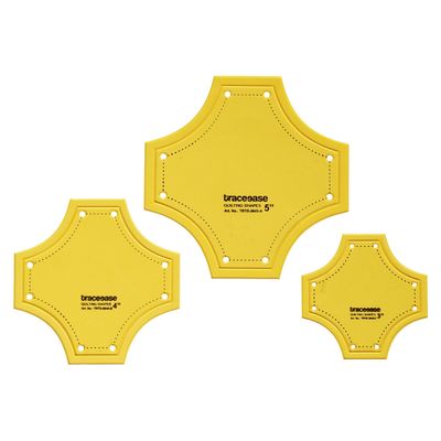Conjunto de 3 Moldes/Estênceis de Placa para Quilt, 7,6/10,2/12,7 cm, DIY para Costura e Patchwork -PK - Traceease Amarelo