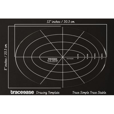 Estêncil Oval para Quilting Manual/Aplique, Kit 4 Peças de Moldes Ovais Aninhados 5/10/15/20 cm, Espessura 0,3 cm - Traceease Amarelo