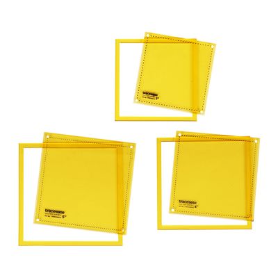 Traceease Moldes para Quilting e Ferramentas de Desenho, Kit para Caderno DIY e Scrapbook para Escritório e Escola, 15 Peças - IBA Crafts Amarelo