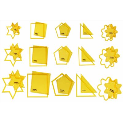 Traceease Moldes para Quilting e Ferramentas de Desenho, Kit para Caderno DIY e Scrapbook para Escritório e Escola, 15 Peças - IBA Crafts Amarelo