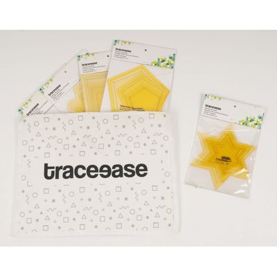 Traceease Moldes para Quilting e Ferramentas de Desenho, Kit para Caderno DIY e Scrapbook para Escritório e Escola, 15 Peças - IBA Crafts Amarelo