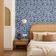 Papel de Parede Autoadesivo Decorativo Folhagem em Penas Vinil Impermeável Azul Removível para Inquilinos Quarto e Sala de Jantar - S4Sassy 63,5 cm (L) × 152,4 cm (C) / Azul - Vinil Texturizado