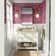Papel de Parede Autoadesivo Decorativo Estampa Rústica de Ramo de Papoula Vinil Contact Impermeável Rosa Removível Quarto e Sala - S4sassy 63,5 cm (L) × 609,6 cm (C) / Rosa - Vinil Liso