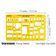 Molde Arquitetônico Traceease, Estêncil Plástico Profissional com Símbolos de Móveis e Recortes Padronizados, 24,1 cm x 15,2 cm - Inkdotpot Amarelo
