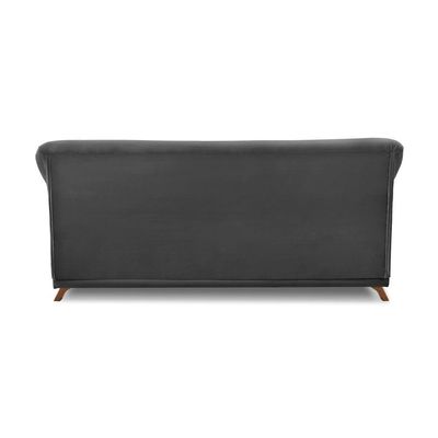 Sofá 3 Lugares Pé De Madeira Julieta 220 Cm Suede S04 - D'rossi Cor Cinza