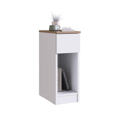 Mesa Lateral Ou Cabeceira Com 1 Nicho E 1 Gaveta Linea Branco Montana