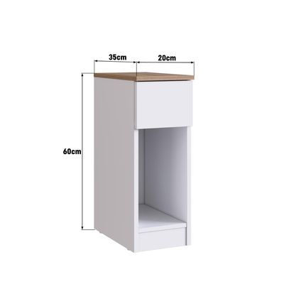 Mesa Lateral Ou Cabeceira Com 1 Nicho E 1 Gaveta Linea Branco Montana