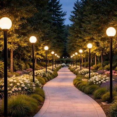 Poste para Praça Jardim Iluminação Externa 2m Alumínio Preto Global Dital sem Globo