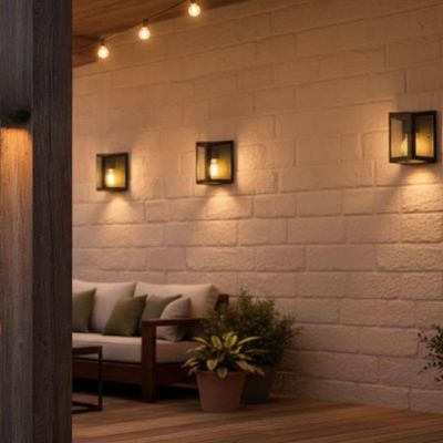 Luminária Arandela de Parede Triangular Preta Termoplástico Smart Dital  Varanda Fachada