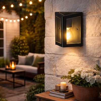 Luminária Arandela de Parede Triangular Preta Termoplástico Smart Dital  Varanda Fachada