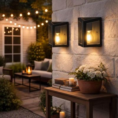 Luminária Arandela de Parede Triangular Preta Termoplástico Smart Dital  Varanda Fachada