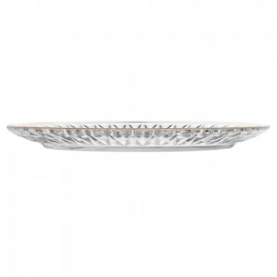 Conjunto 2 Pratos de Sobremesa 20cm Cristal com Fio de Ouro Radial Lyor Mesa Posta
