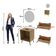 Conjunto Para Banheiro Balcão Com Espelho Redondo Sem Cuba 60Cm Bn3690 Tecnomobili Amendoa