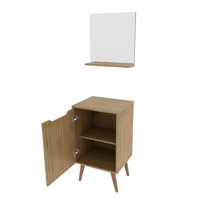 Conjunto Para Banheiro Balcão Com Espelho Sem Cuba 45Cm Bn3691 Tecnomobili Amenoda