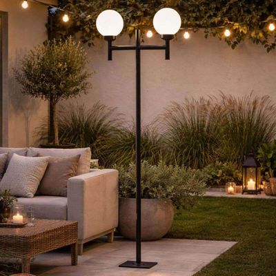 Kit 4 Postes para Jardim Preto Alumínio Iluminação Externa 2,2m Global Dital
