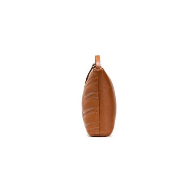 Bolsa Transversal Feminina de Couro Zig Zag Matelasse Pequena Caramelo M / Caramelo