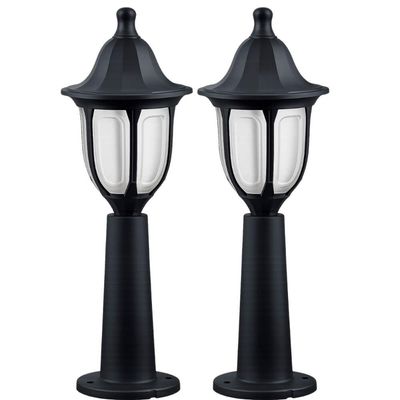 2 Postes Balizadores em Termoplástico 45cm Luminária Externa com Lente Fosca Quintal Varanda