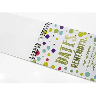 Calendário Perpétuo de Poás para Parede, Lembrete de Aniversário e Eventos, Impressão em Folha Dourada, Planner Organizador - Inkdotpot 27,94 Cm × 13,72 Cm / Multicolorido