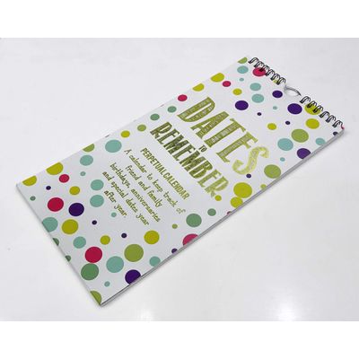 Calendário Perpétuo de Poás para Parede, Lembrete de Aniversário e Eventos, Impressão em Folha Dourada, Planner Organizador - Inkdotpot 27,94 Cm × 13,72 Cm / Multicolorido