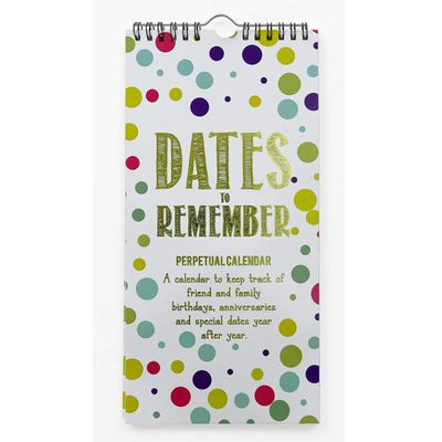Calendário Perpétuo de Poás para Parede, Lembrete de Aniversário e Eventos, Impressão em Folha Dourada, Planner Organizador - Inkdotpot 27,94 Cm × 13,72 Cm / Multicolorido