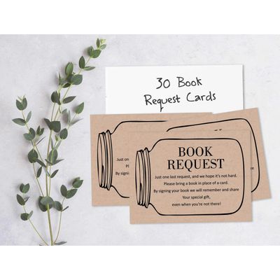 30 Cartões Rústicos Unissex para Chá de Bebê para Pote de Vidro Preenchíveis - Inkdotpot 10,16 Cm × 7,62 Cm / Marrom - Livro pro Bebê