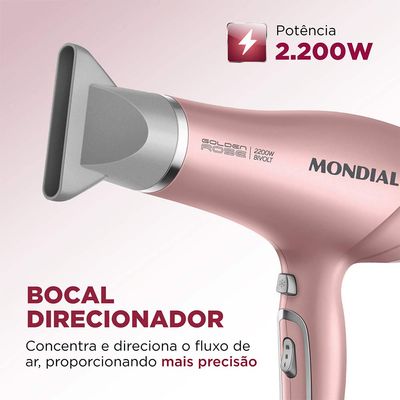 Secador de Cabelos, Mondial, Golden Rose, 2200W, BIVOLT - SC-32-BI