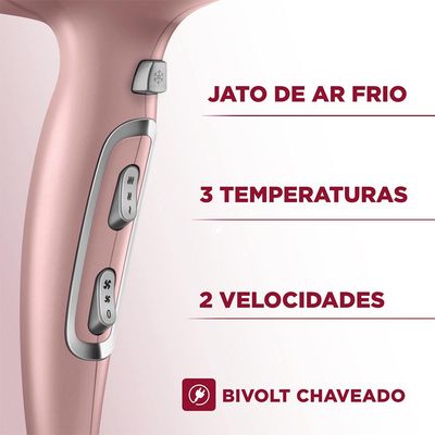 Secador de Cabelos, Mondial, Golden Rose, 2200W, BIVOLT - SC-32-BI