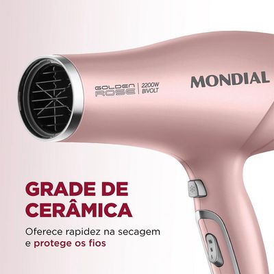 Secador de Cabelos, Mondial, Golden Rose, 2200W, BIVOLT - SC-32-BI