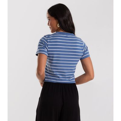 Blusa Feminina em Cotton Leve Rovitex Azul P / Azul